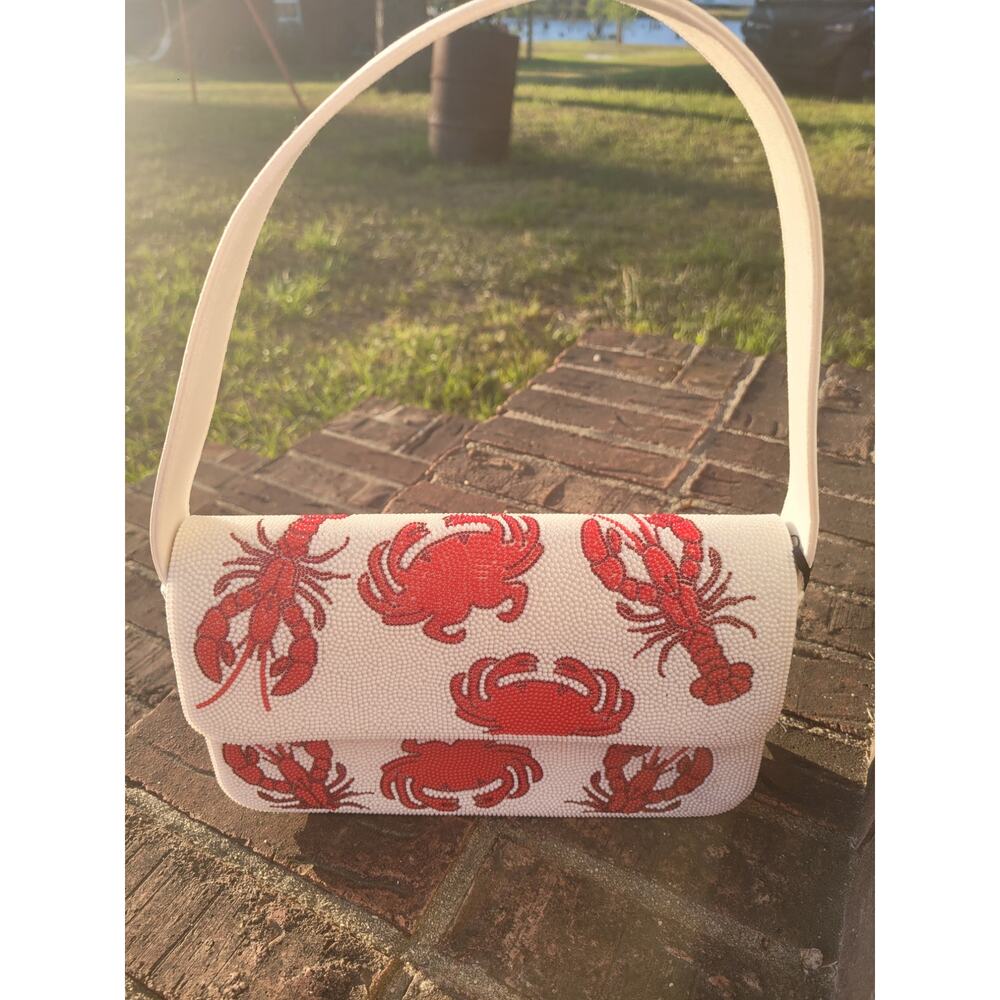 Sincerely Jules Beaded Lobster Crab Shoulder Bag Viral Summer Coastal Purse NWT